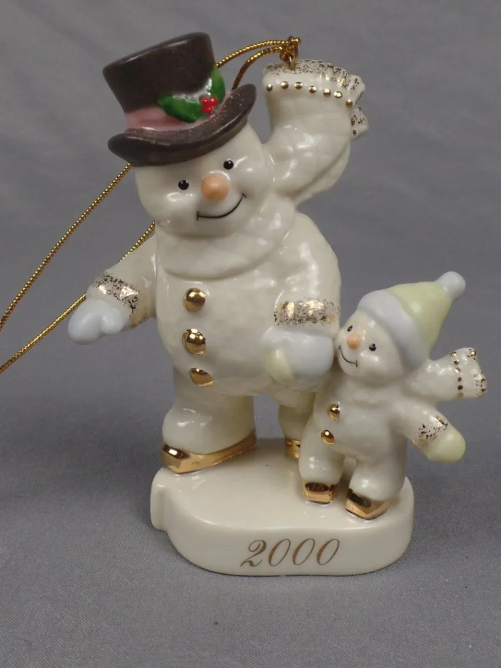 Lenox Ornament Snowman Practice Makes Perfect Exclusive Edition Ice Skaters 2000